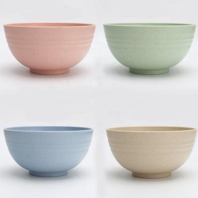 China Creative Eco-friendly Wheat Straw Fiber Bowl Sustainable Degradable Reusable Materials Instant Noodle Rolls Soup Bowls for sale