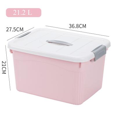 China Modern Hot Selling 21L PP Large Storage Bin Environmental Universal Waterproof Plastic Clothes Storage Box With Cover for sale