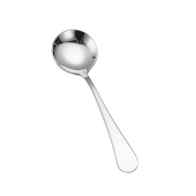 China Sustainable Lightweight Luxury Thicken Round High End Spoon 304 Stainless Steel Spoon Household Tableware Adult Soup Spoon for sale