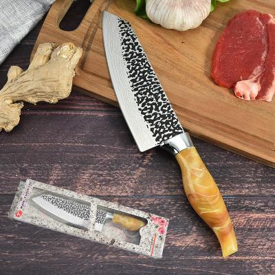 China 20 Amazon Stainless Steel Plastic Handle Mouth Chef Household Knife Meat Cleaver Viable Marbling Oblique Vegetable Knife Kitchen Knives for sale