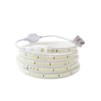 China Waterproof IP65 Hotel Led Stripe SMD2835 Led Strip Light AC220V Flexible Led Strip Light for sale