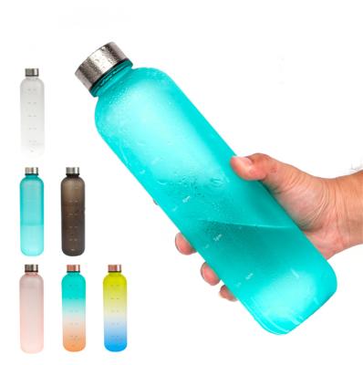 China 1000ml Outdoor Sports Sustainable Eco-friendly Leakproof Bicycle Rub Plastic Water Bottle BPA Free for sale