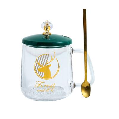 China Viable Hot Sale Nordic Fashion Glass Mug Gift Box Set Keep Temperature Coffee Mug With Spoon for sale