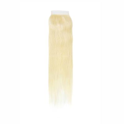 China Smoothest Human Hair Bundles Virgin Cuticle Aligned Malaysian Human Hair Bundles, Soft Silky Straight With Closure, Blonde 613 for sale