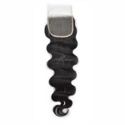 China High Quality Top Grade Human Hair Smoothest Unprocessed 100% Virgin Hair Body Wave 4x4 Closure for sale