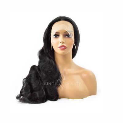 China Wholesale Virgin Sheer Body Wave Hair Straight Soft Thick Shedding Barely Shedding Frontal Wig For Women for sale