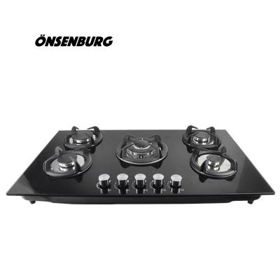 China Hotel Hinew Stainless Steel Built In 5 Burner Gas Stove for sale