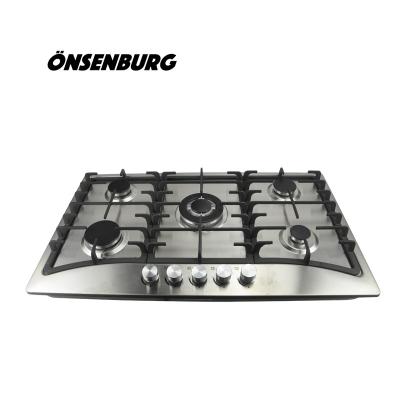 China Home Hotel Use High Quality Built In Stainless Steel 5 Burner Gas Hob for sale