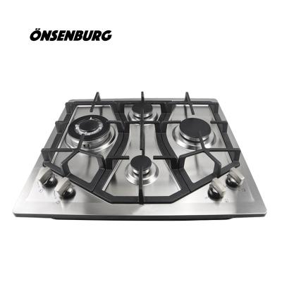 China Hotel Hinew Kitchen Appliances High Quality Built In Stainless Steel 4 Burner Gas Stove for sale