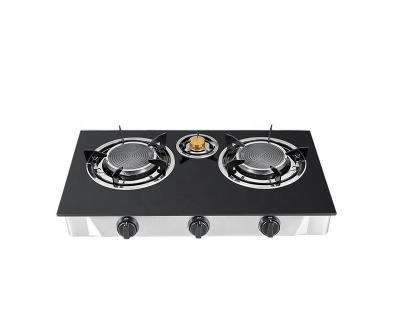 China Infrared Type Hotel Three Burner Tabletop Gas Stove for sale