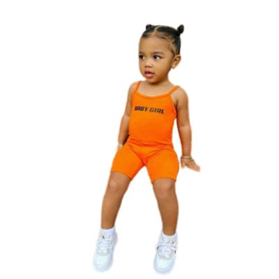 China Breathable Kids Clothing Sets Spaghetti Straps Overalls Streetwear Girls Overalls Sleeveless Baby Suits Summer for sale