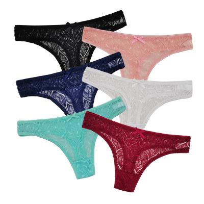 China Chenp Sexy Floral Women Embroidered Cutout Women Breathable Lace Panties Breathable Thong for sale