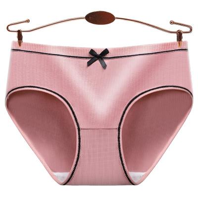 China Korean version of panties breathable student ladies threaded mid-waist girls sexy cute plus size panties for sale