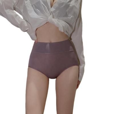 China Women's Silk Cotton Crotch Anti-wrinkle Underwear Women's Large Size Mesh Hole Spring Silky High Waist Slim Dry Summer Breathable for sale