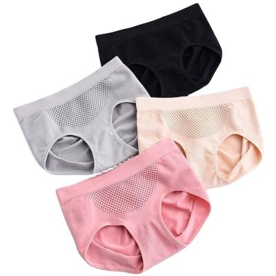 China Breathable Women's Panties Women's Honeycomb Mid-Rise Hip Lift No Trace Belt Waist Slimming Tummy Postpartum Panties for sale