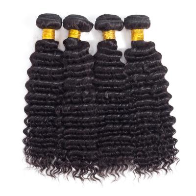 China Cheap Deep Wave Hair China Suppliers 10a Raw Indian Human Hair , Hair Weave Bundles Extension for sale