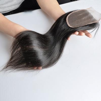 China Preplucked Straight Human Hair Swiss Lace Closure 2x6 4x6 Lace Up Closure 5x5 6x6 7x7 All Size Lace Closure With Baby Hair for sale