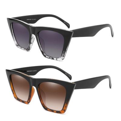 China OEM Custom Black LOGO Style Trendy Shades Sunglasses High Quality Cateye Sunglasses Oversized Men Women for sale