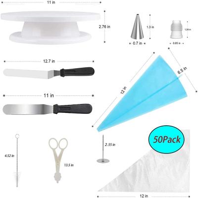 China 75pcs Disposable Cake Turntable Set Baking Decorating Scissors Decorating Bag Cake Spatula for sale