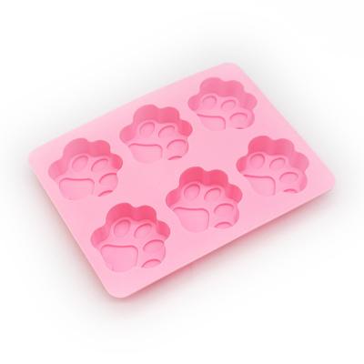 China 100% Food Grade Silicone Disposable Cake Molds Funny Dog Paws Cake Bakeware Baking Molds For Kids Pets Dog-lovers Cookie Treats for sale