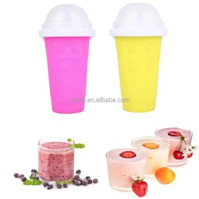 China Viable Magical Frozen Smoothie TIK TOK Pinch Cup Four Color Food Grade Silicone Slushee Maker DIY Cup for sale