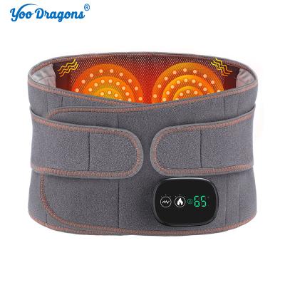 China Waist Adjustable Hot Compress Lumbar Massage Lower Back Brace Belt Pain Relief Far Infrared Heating Waist Massager for sale