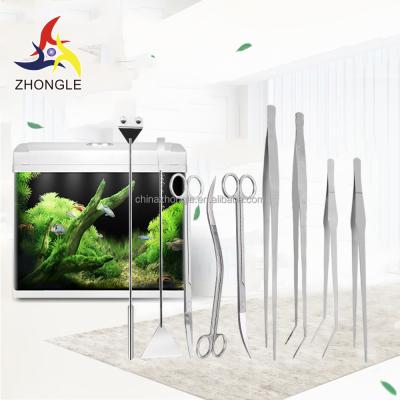 China Viable Stainless Steel Aquarium Plant Pruning Tool Kit Tweezers and Scissors for sale