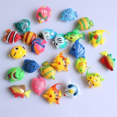 China Viable Aquarium Plastic Fake Fish Decorate Mini Floating Pet Toys Fish For Aquarium for sale