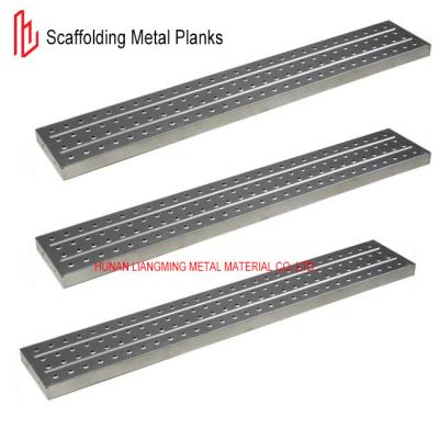 China BS1139 Steel Scaffolding Metal Planks 210*45mm Surface Pre Galvanized for sale