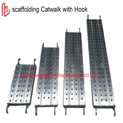 China Q195 Q235 Scaffolding Catwalk With Hook Galvanized Steel Plank Customized for sale