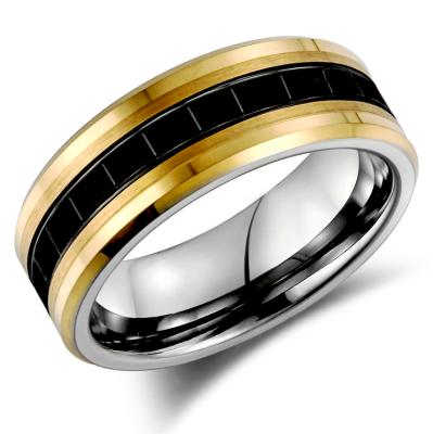 China Classic High Fashion Wedding Bands Tungsten Ring Jewelry Dropshipping Rings Jewelry Gold Plated for sale