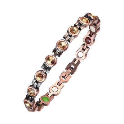 China New arrival fashion jewelry bracelets bracelets men and women magnetic health care pure copper zirconia bracelet for sale