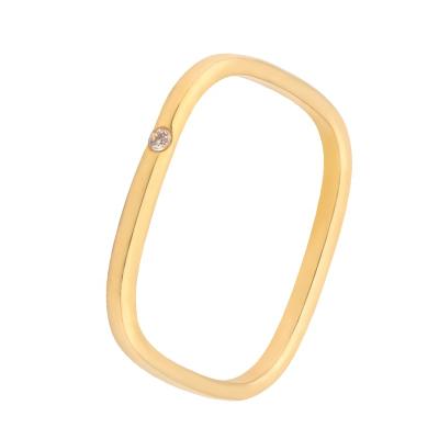 China 2021 TRENDY New Popular Geometric Micro Square Paved Zircon Ring 18K Gold Plated Rings For Women for sale