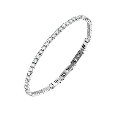 China High Fashion FASHIONABLE Classic Adjustable Crystal Stainless Steel Diamond Tennis Bracelet for sale