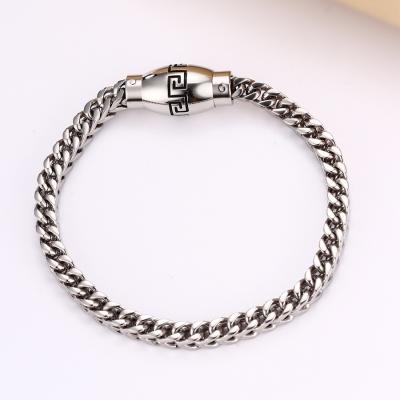 China Cuban OEM Factory Stainless Steel Cuban Link Chain Bracelets Bangles Clasp Bracelet Punk Man for sale