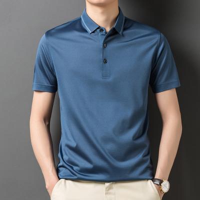 China Anti-Wrinkle 100% Mercerized Cotton Mens Tennis Shirt Solid Color Polo Shirts Custom Logo Golf Shirt For Men for sale