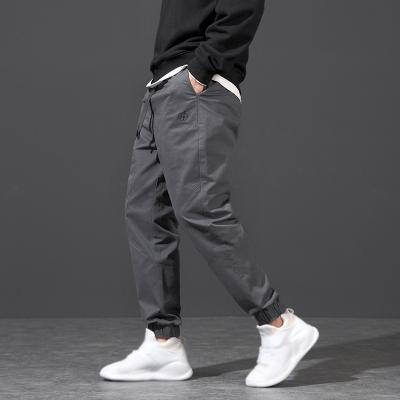 China High Quality Anti-Wrinkle Jogger Mens Chinos Pants Cotton Drawstring Narrow Feet Mens Casual Pants for sale