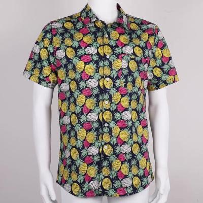 China Wholesale custom anti-pilling printed 100% cotton men's beach hawaiian beach shirt quick dry T-shirts for men for sale