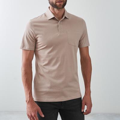 China Customized Soft Luxury Anti-pilling Short Sleeved Mercerized Cotton Men Polo Shirts for sale