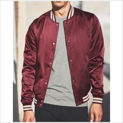 China Wholesale Custom Made Satin Mens Breathable Bomber Jackets In Red for sale