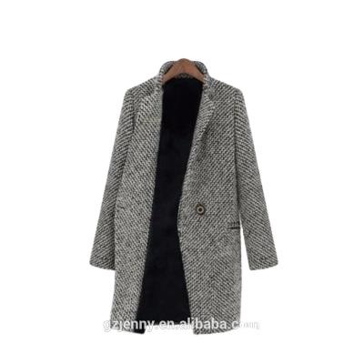 China Fashion Breathable Winter Wool Coats Single Breasted Long Lapel Gap Jackets Button Full Pocket Coat Women's Coats for sale