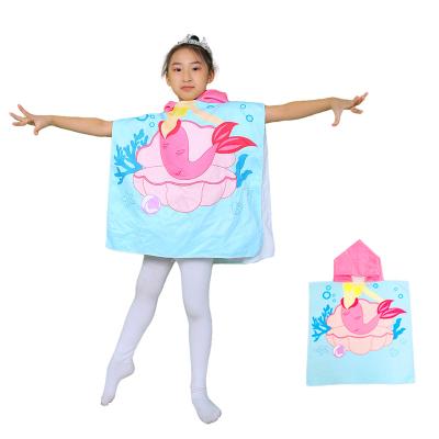 China Child-Proof Children's cartoon pattern hooded beach towel swimming bath towel for sale