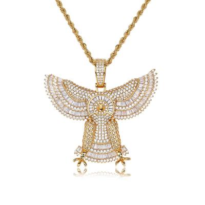 China Gold Plated Eagle Zircon Brass Hip Hop Pendant Man Hiphop JWY Custom High Quality Rapper Pendant for sale