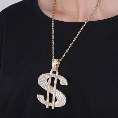 China Custom Hiphop JWY Premium Quality Huge Pendant Huge Cash Gold Plated Brass Hip Hop Iced Out Pendant for sale