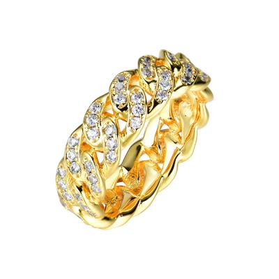 China Hiphop JWY Jewelry Quality Gold/Brass Copper Iced Out Silver Plated Hip Hop Rings With Zircon Stone for sale