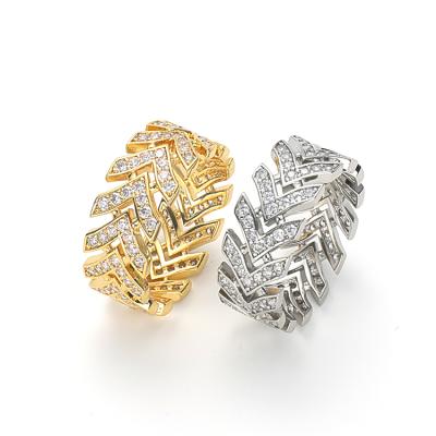 China Custom Hiphop JWY Gold Plated CZ Copper Cubic Zirconia Ring For Men Hip Hop Jewelry for sale