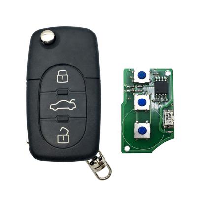 China +Metal 433 MHz ID48 Chip 3 Plastic Flip Remote Car Key Fob Buttons Fit For Audi A3 A4 A6 A8 TT Auto Key for sale