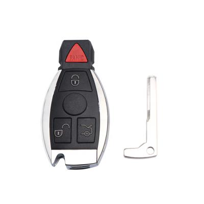 China +Metal 433/315 MHz Remote Smart Car Key Shell For Benz BGA Plastic Keyless Entry 4 Buttons NEC Auto Key for sale