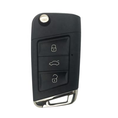 China Plastic Keyless Entry 3 Buttons +Metal Flip Floding Remote Key Fob Case For Volkswagen VW Golf 7 Golf R R20 MK7 Replacement Car Key Shell for sale