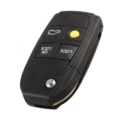 China +Metal plastic 4 button Flip Folding Remote Car Key Shell Cover Case Fob For Volvo S40 V40 C70 S60 S80 for sale